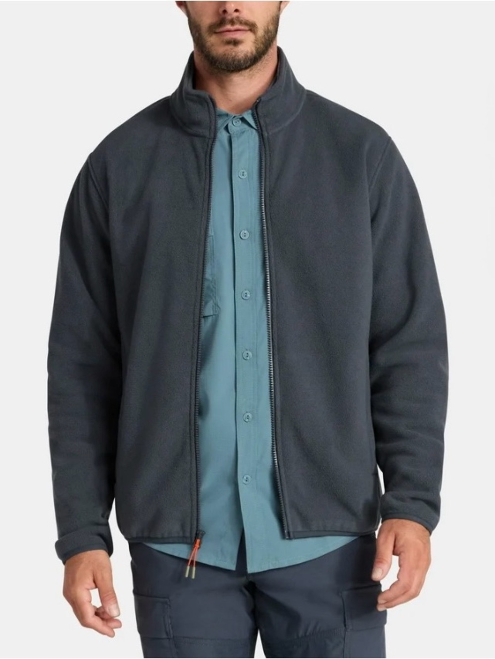 Ozark Trail Fleece Jacket Full Zip Polar Fleece Gray NWT